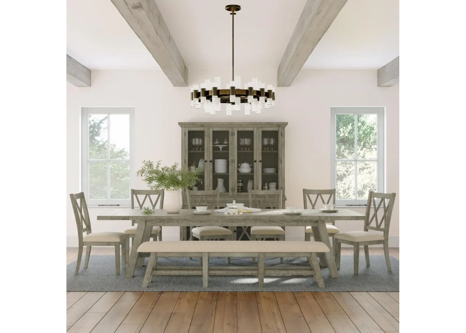 Jofran Telluride Trestle Ext. Dining Table Driftwood