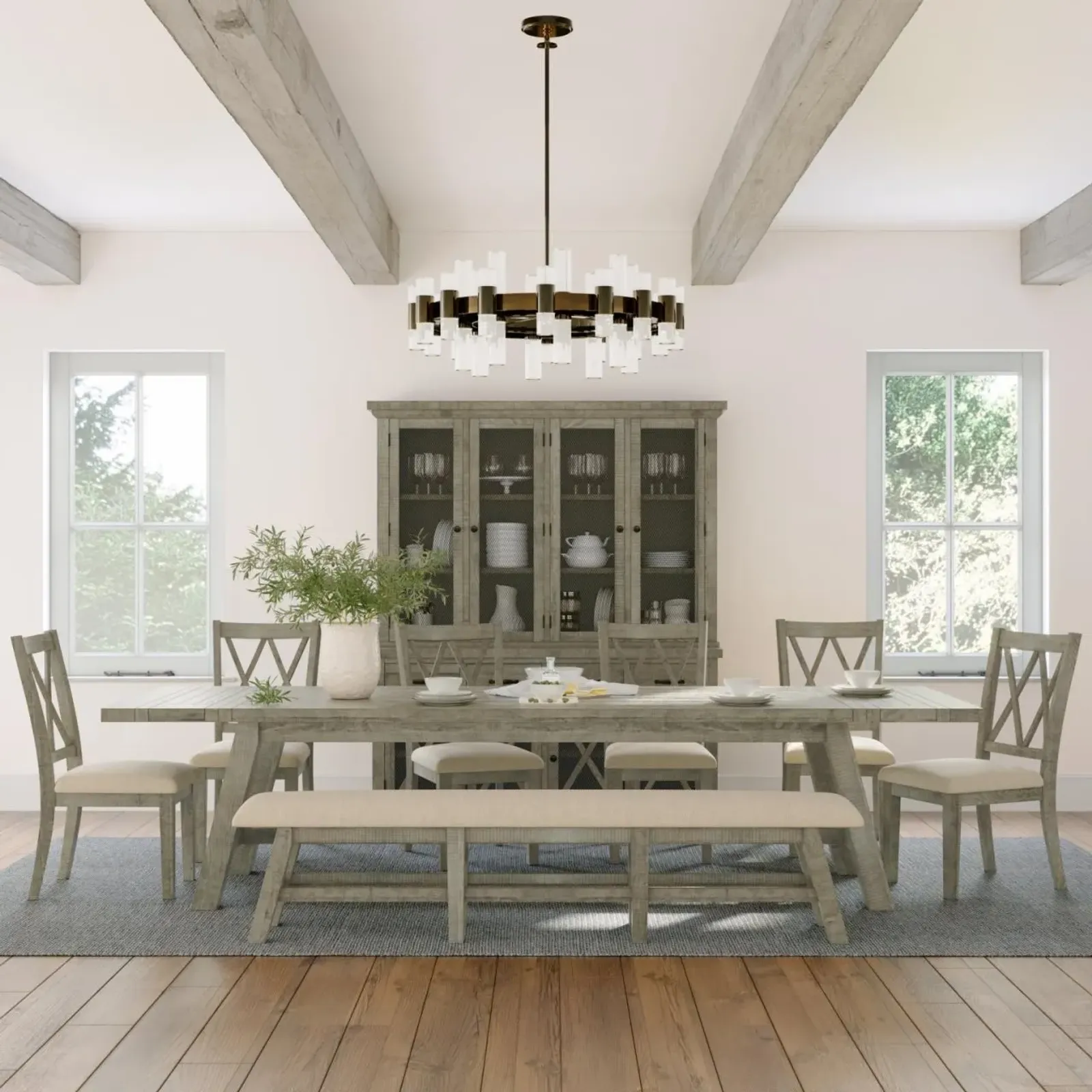 Jofran Telluride Trestle Ext. Dining Table Driftwood