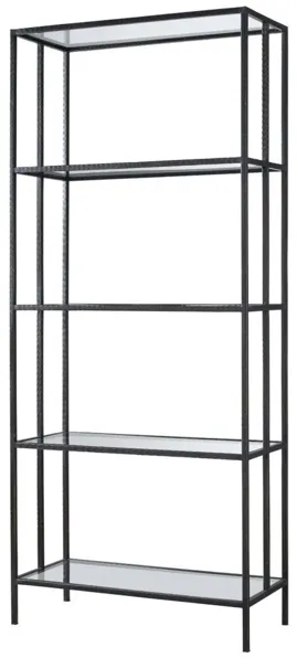 CURATED INDUSTRIAL OIL RUBBED BRONZE ETAGERE BOOKCASE