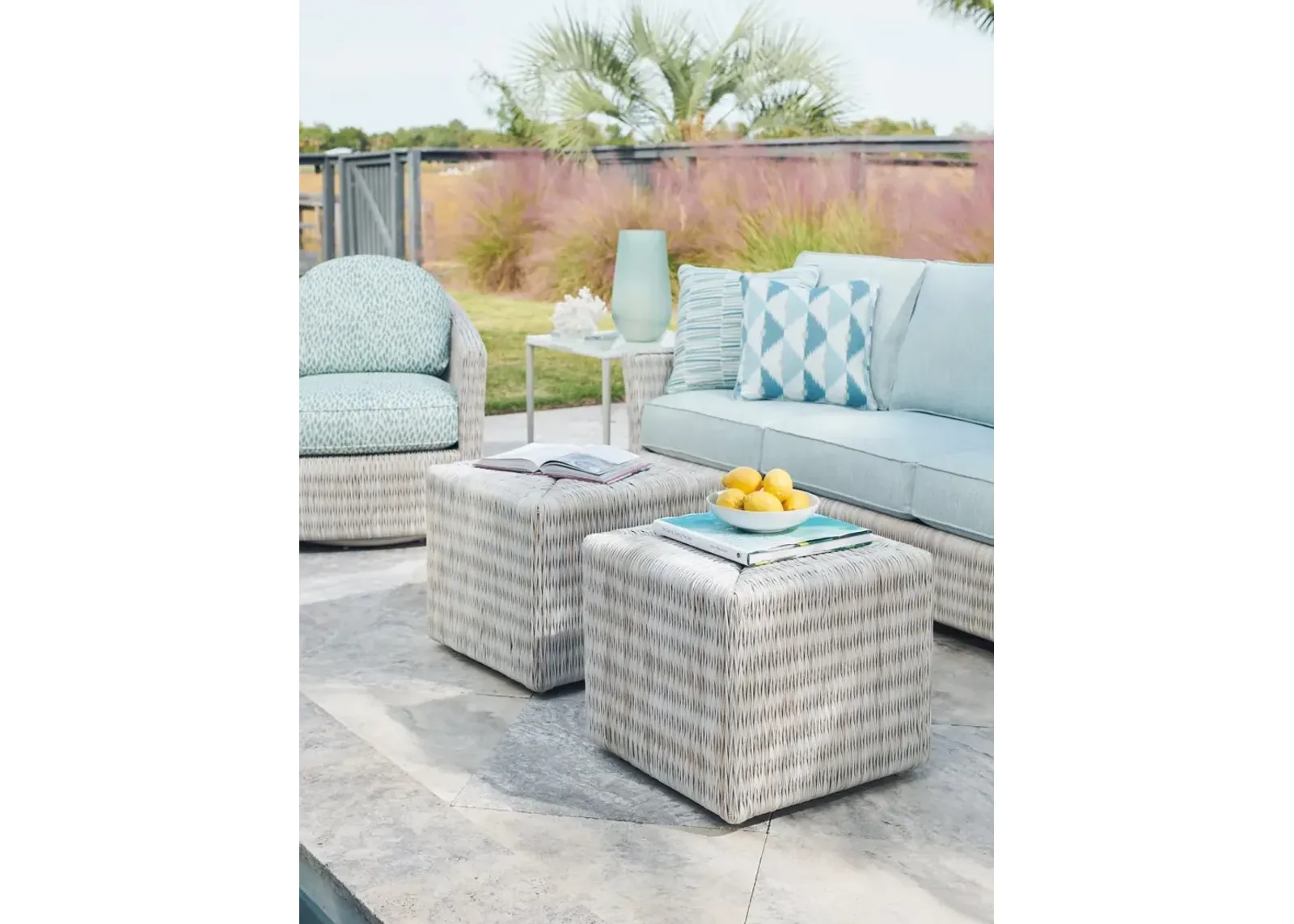 Tommy Bahama Outdoor by Lexington Seabrook Cube Ottoman