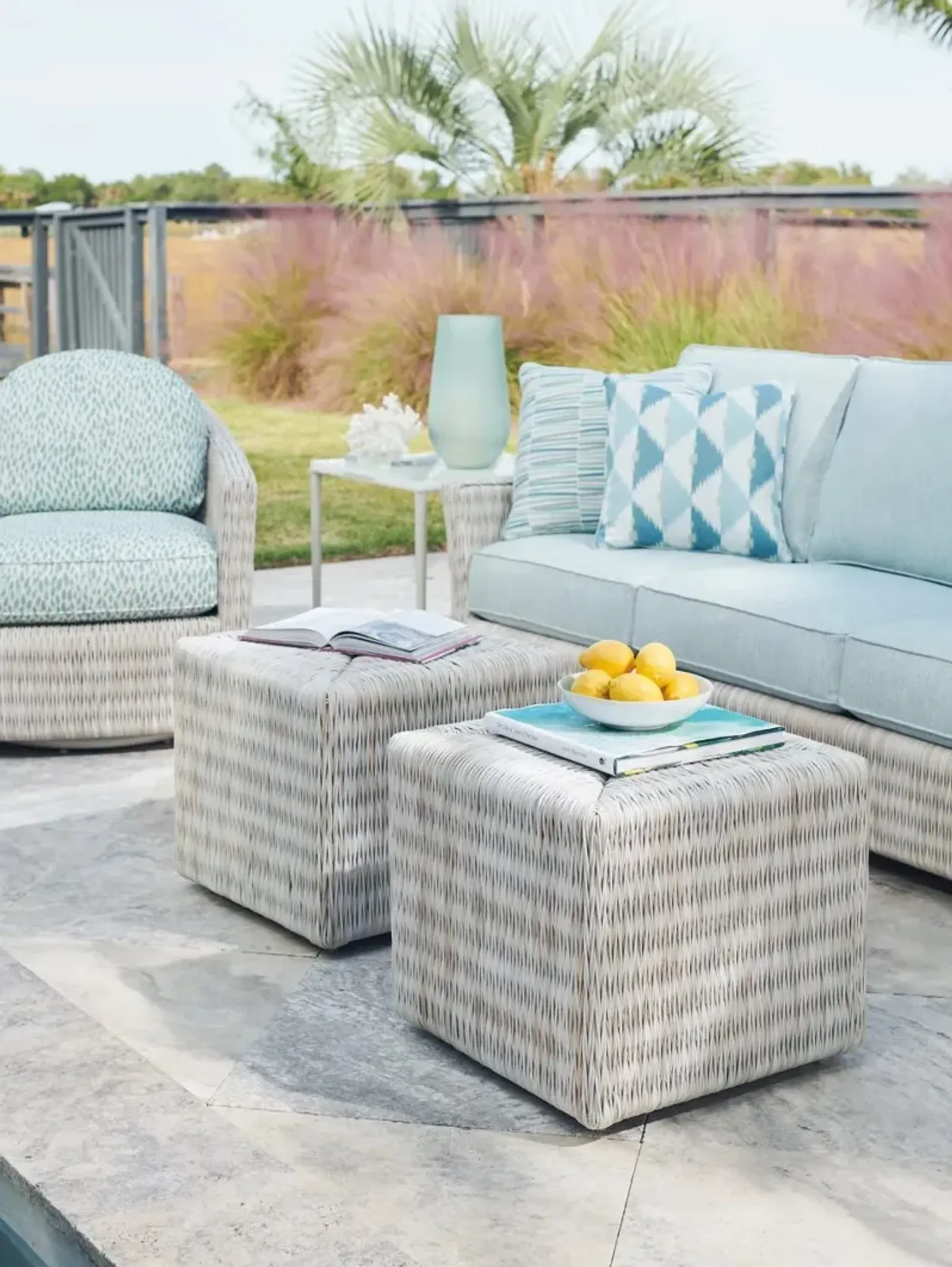 Tommy Bahama Outdoor by Lexington Seabrook Cube Ottoman