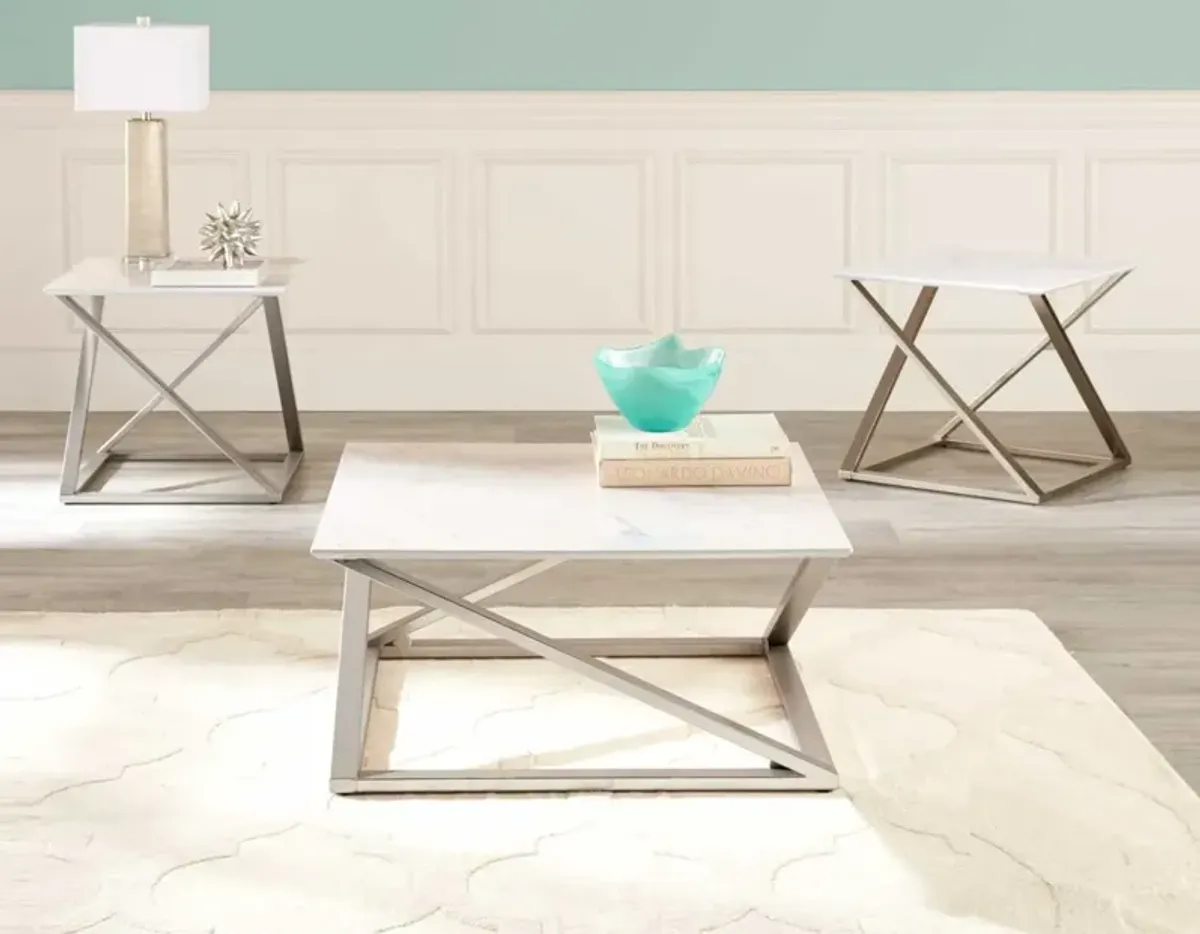 Steve Silver Zurich White End Table