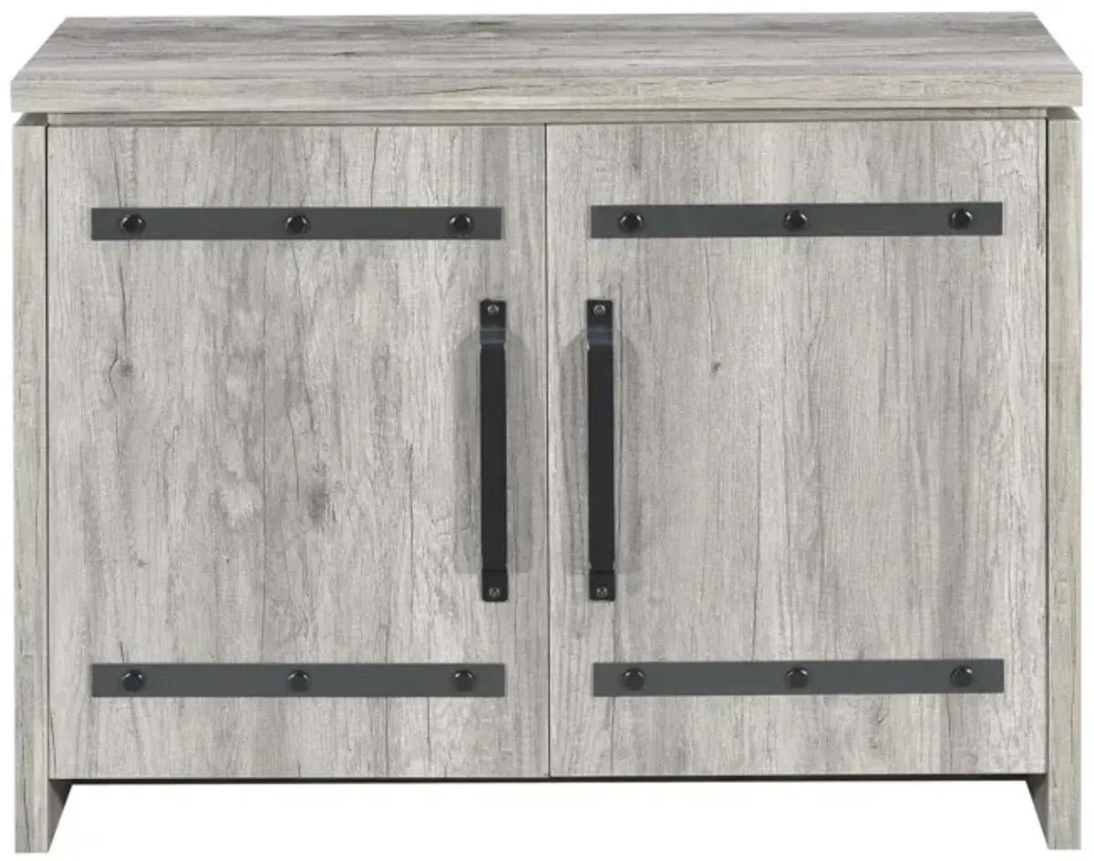 Coaster Enoch 2-Door Engineered Wood Accent Cabinet Grey Driftwood