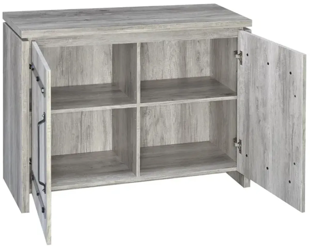 Coaster Enoch 2-Door Engineered Wood Accent Cabinet Grey Driftwood