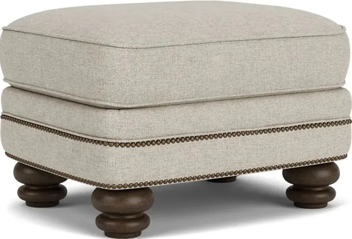 Flexsteel Bay Bridge Silver Fabric Driftwood Ottoman