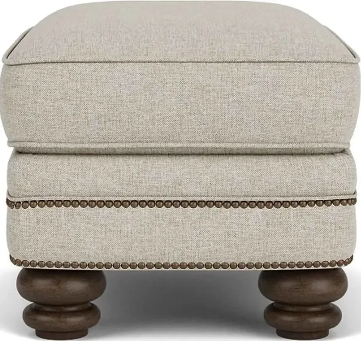 Flexsteel Bay Bridge Silver Fabric Driftwood Ottoman