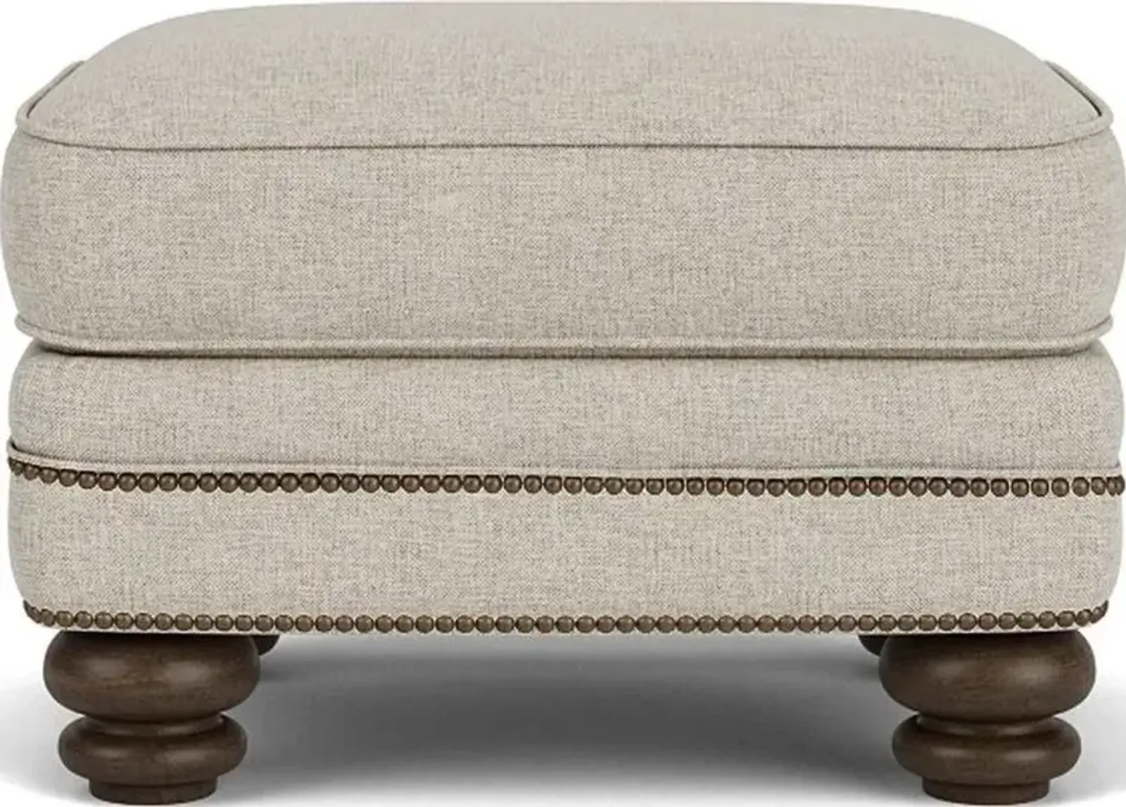 Flexsteel Bay Bridge Silver Fabric Driftwood Ottoman