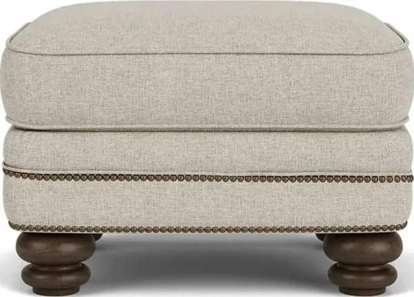 Flexsteel Bay Bridge Silver Fabric Driftwood Ottoman