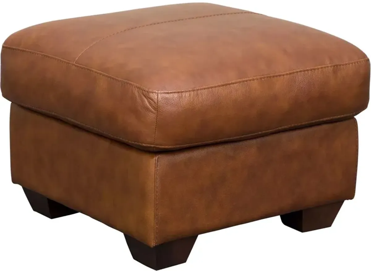 Softline Capris Whiskey Italian Designed Leather Ottoman
