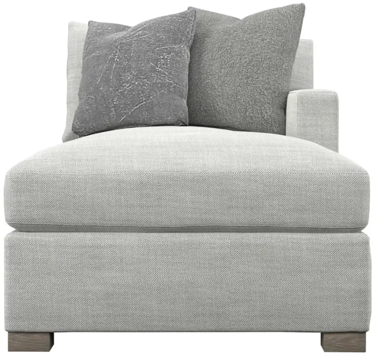 Bernhardt Minimalist Luxe Modern Grey Armless Chair with Cushions