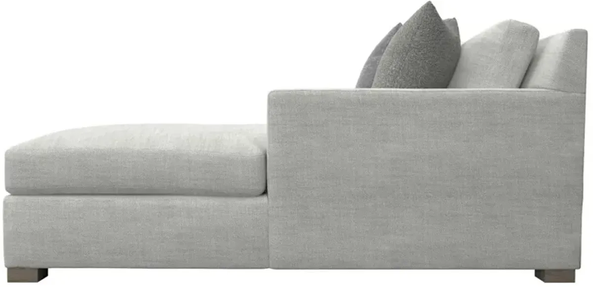 Bernhardt Minimalist Luxe Modern Grey Armless Chair with Cushions