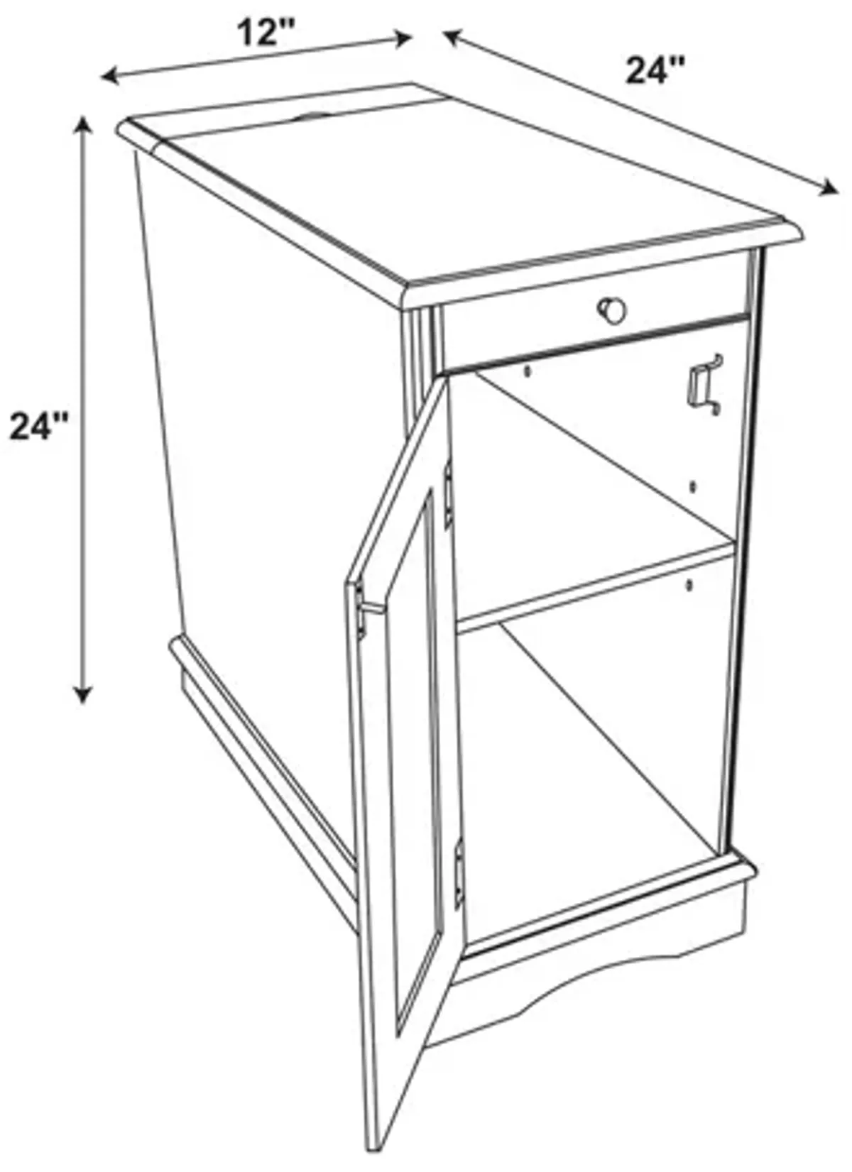 BUTLER ACCENT TABLE WITH USB - AQUA