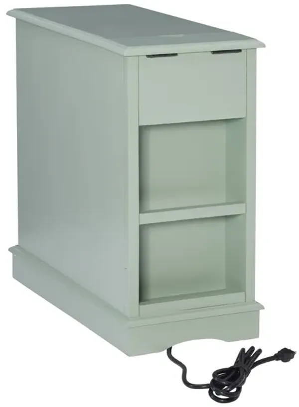 Powell Butler Accent Table with Usb Aqua