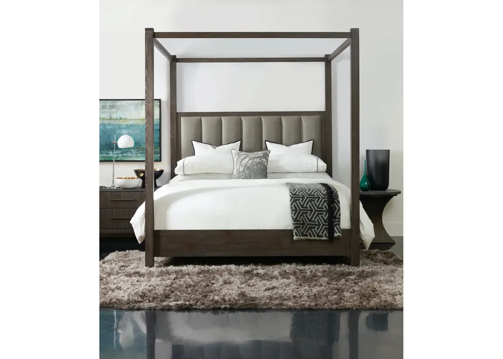 Hooker Furniture Miramar Aventura Jackson King Poster Bed with Tall Posts & Canopy