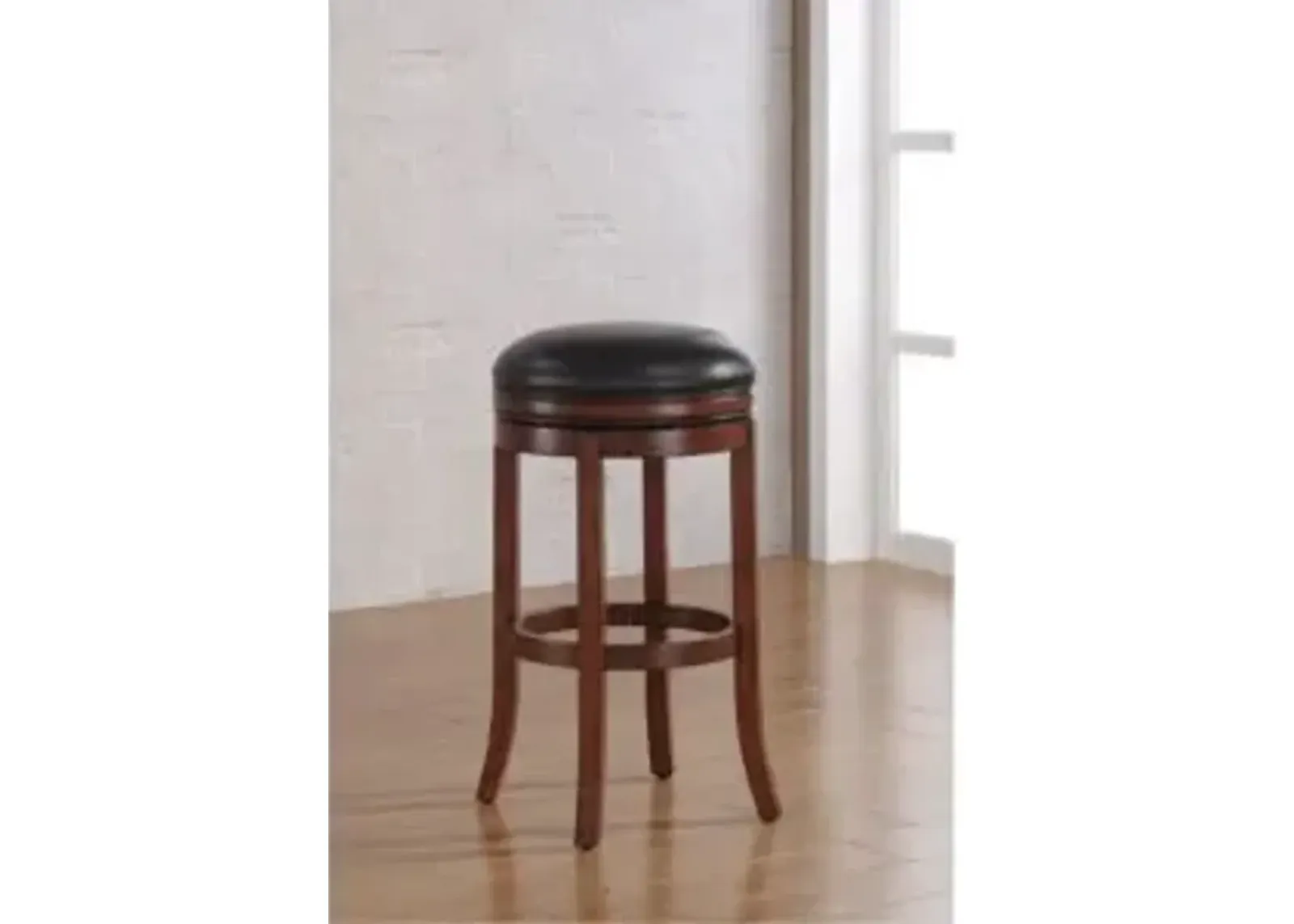 American Woodcrafters Stella 34 Inch Backless Wood Frame Barstool in Medium Walnut