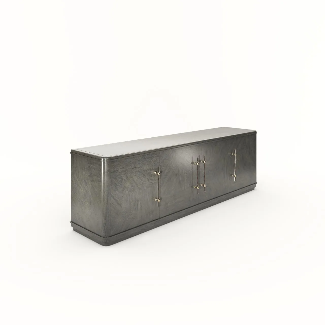 MADRAS ENTERTAINMENT CONSOLE IN ARGENTO (MEDIUM GREY WOOD FINISH)