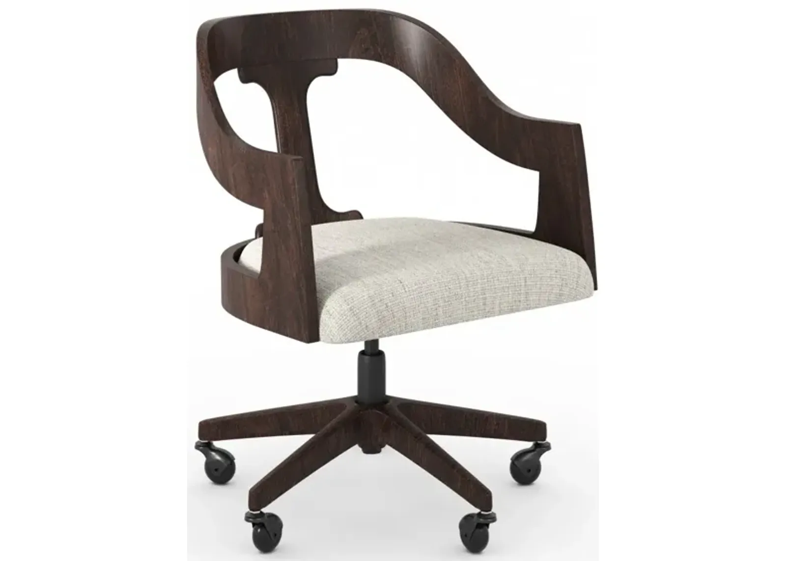 Casa Inspirata Crescent Brunette Dark Brown Wood Finish Home Office Desk Chair