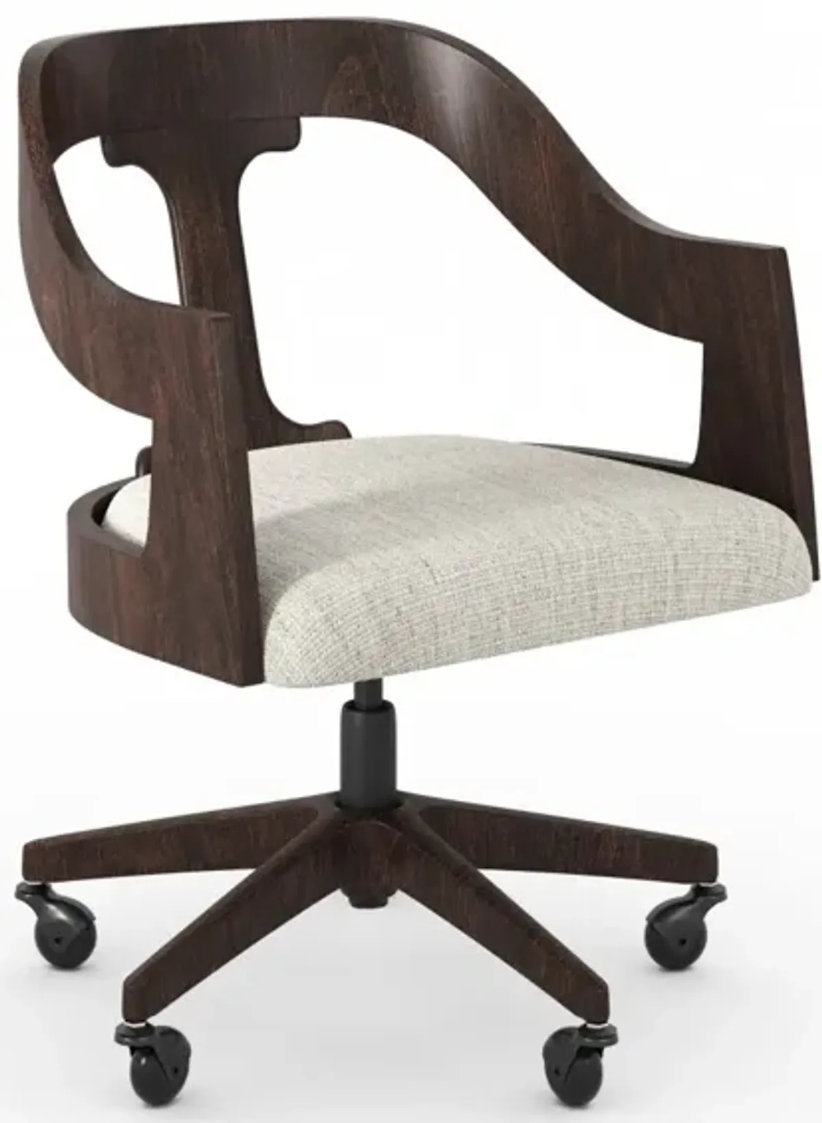 Casa Inspirata Crescent Brunette Dark Brown Wood Finish Home Office Desk Chair