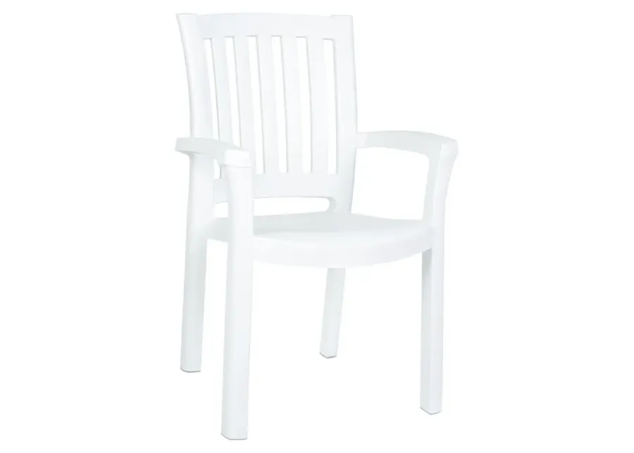 SUNSHINE RESIN DINING ARM CHAIR WHITE