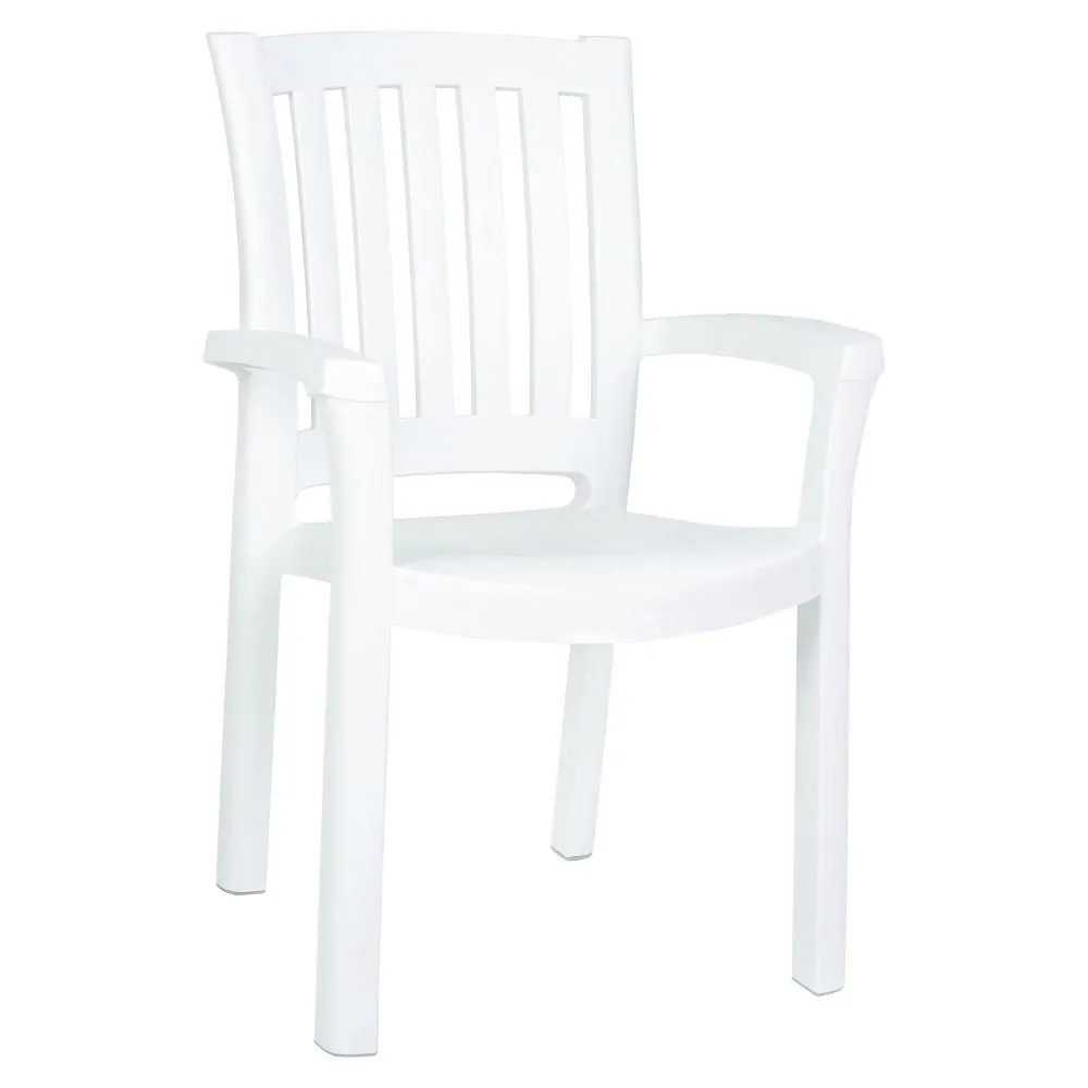 SUNSHINE RESIN DINING ARM CHAIR WHITE