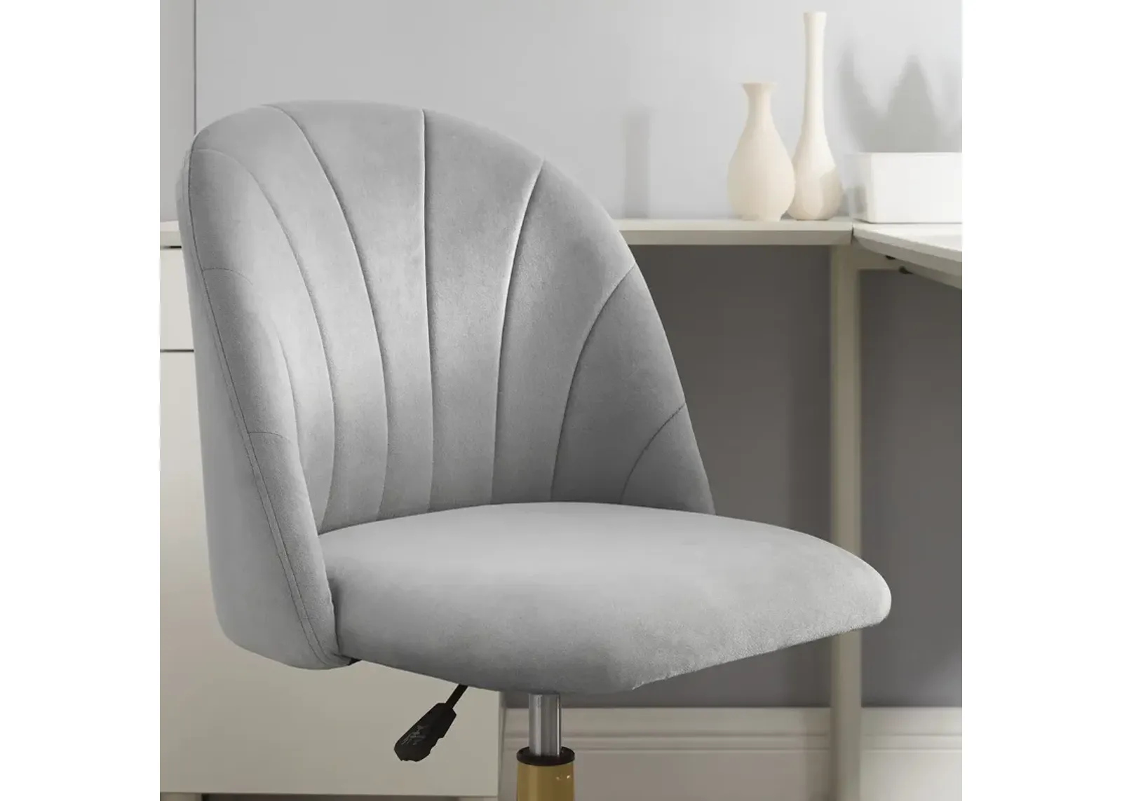 Linon Adalynn Light Gray Home Office Desk Chair