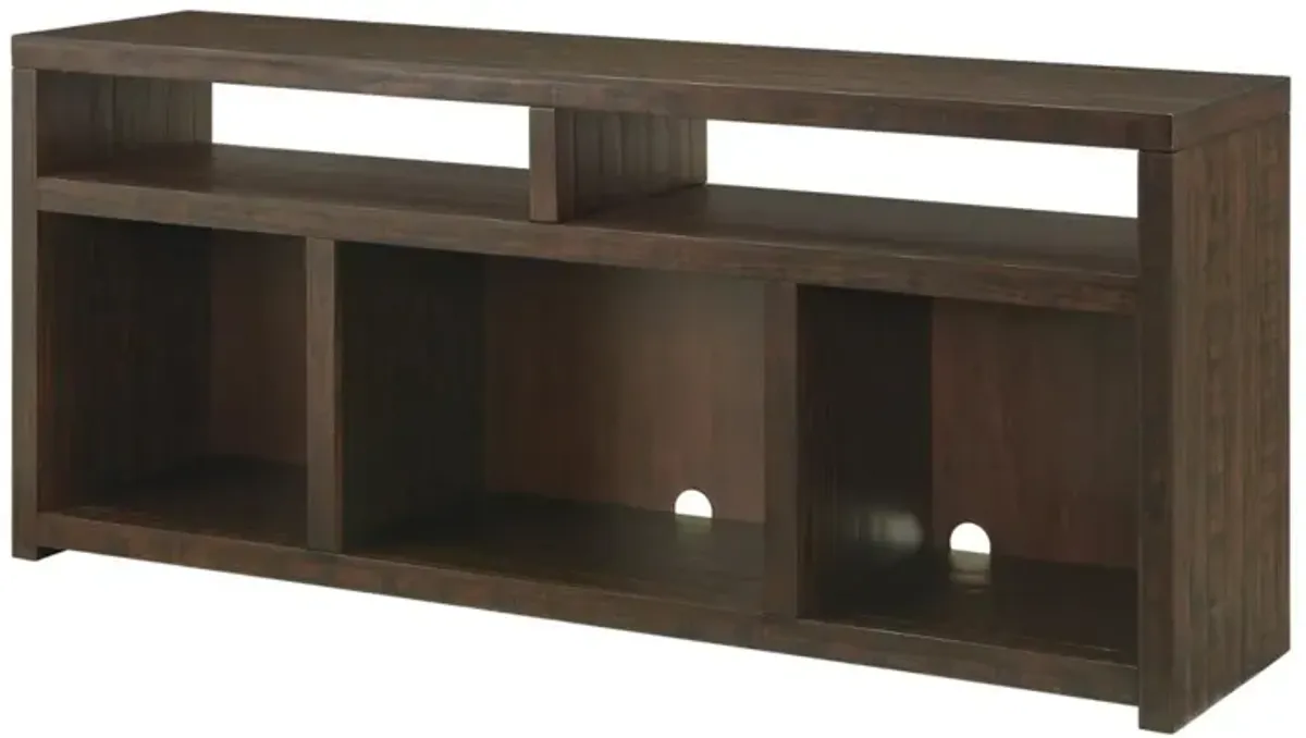 LEXINGTON RECTANGULAR 70 INCH SOLID WOOD TV STAND IN DARK MOCHA