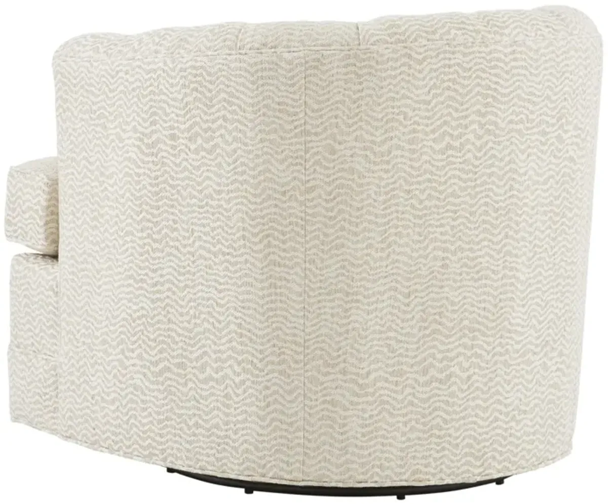 Barclay Butera Upholstery by Barclay Butera Cliffhaven White/Tan Swivel Chair
