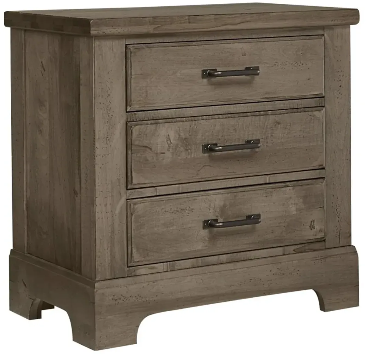 Vaughan-Bassett Cool Rustic Stone Grey 3-Drawer Nightstand