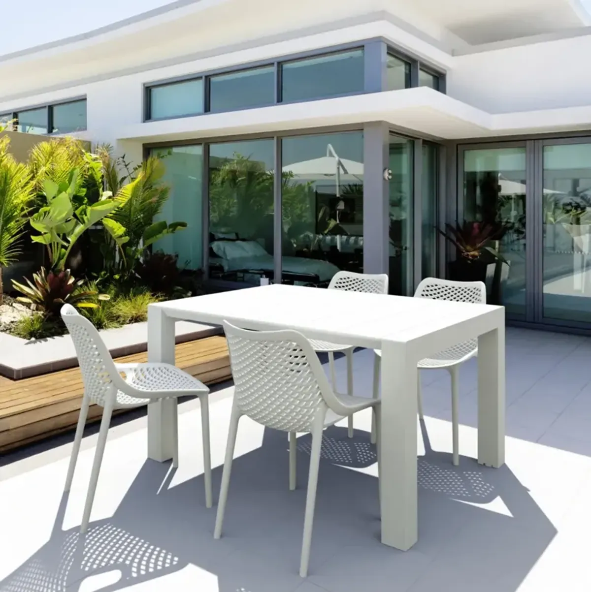 Compamia Air Extension Outdoor Dining Set 5-Piece White