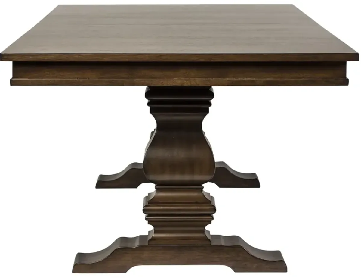 Liberty Furniture Armand 7-Piece Antique Brownstone Trestle Dining Table Set