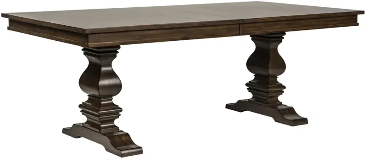 Liberty Furniture Armand 7-Piece Antique Brownstone Trestle Dining Table Set