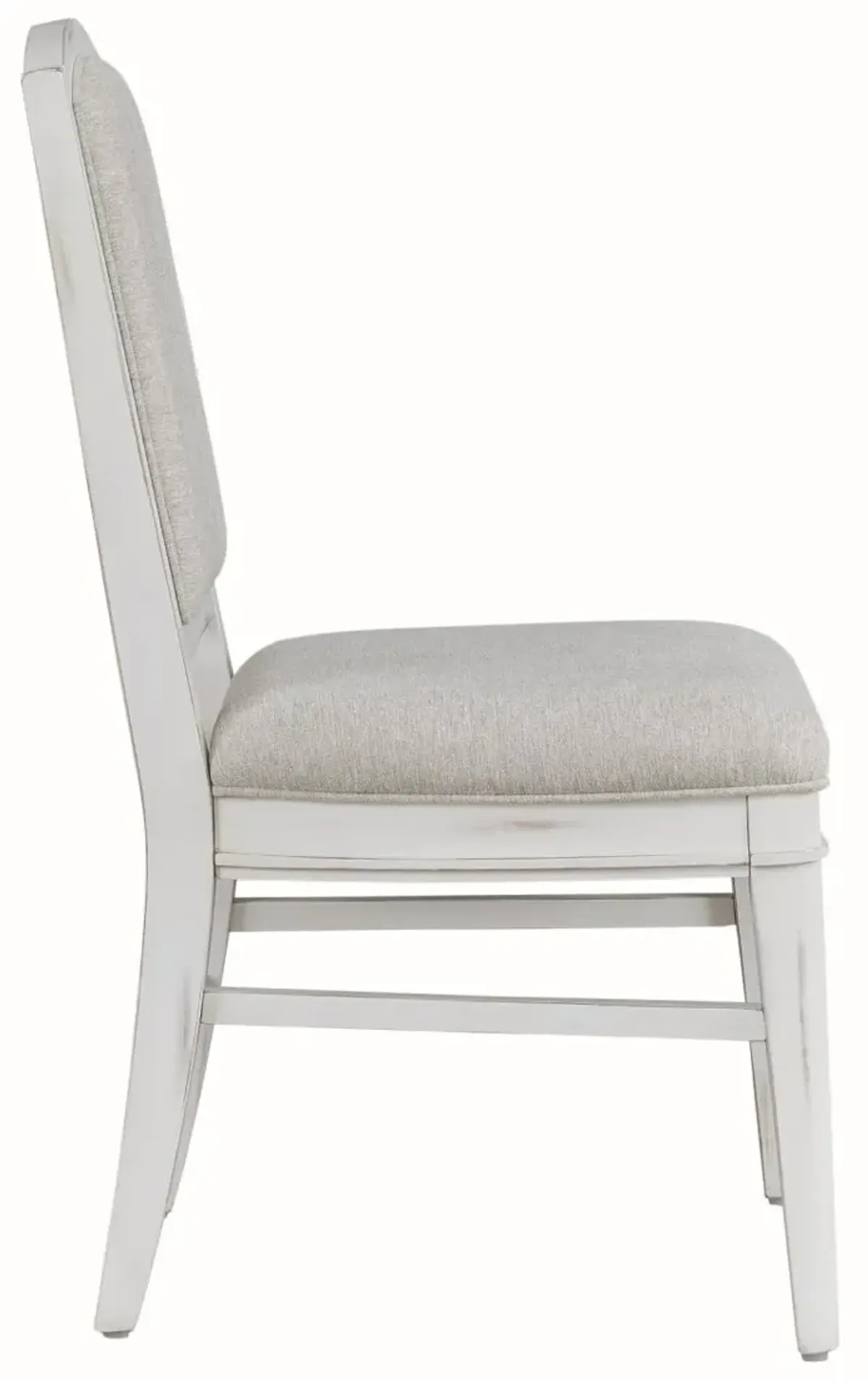 American Woodcrafters Meadowbrook Whitewash with Sand Top Upholstered Side Chair