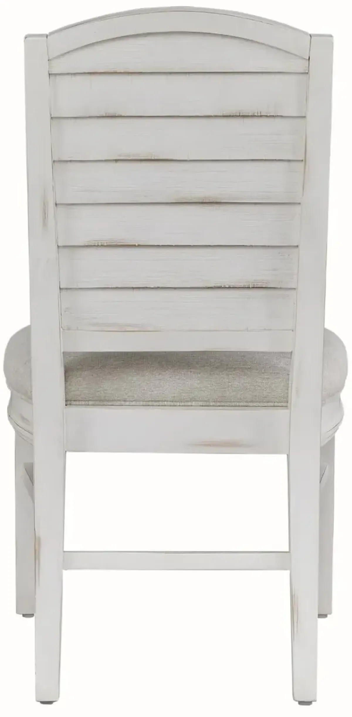 American Woodcrafters Meadowbrook Whitewash with Sand Top Upholstered Side Chair