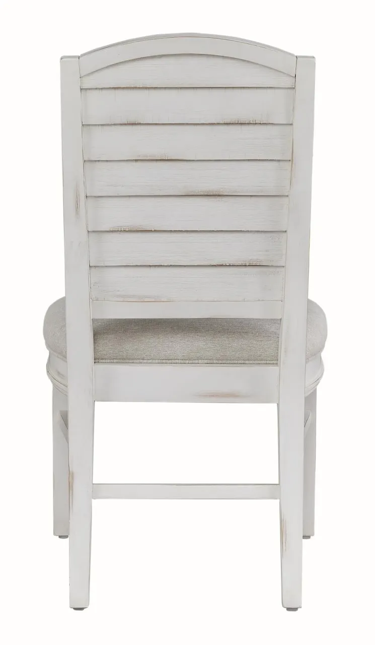 MEADOWBROOK WHITEWASH WITH SAND TOP UPHOLSTERED SIDE CHAIR