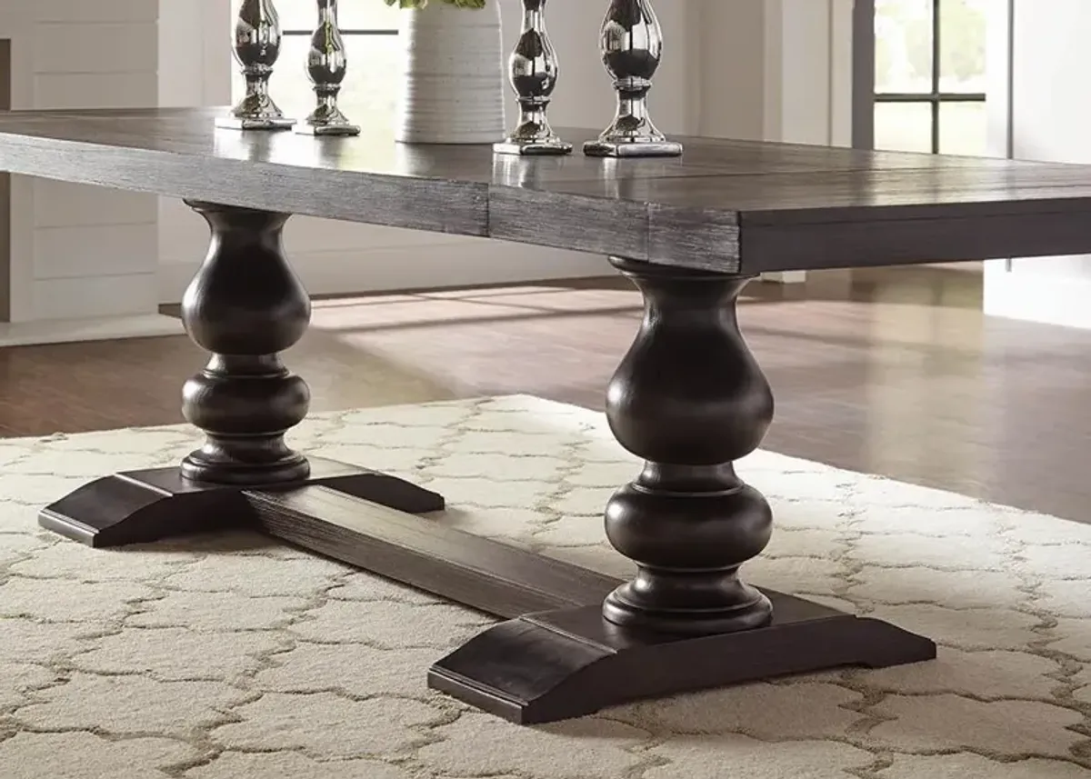 Coaster Phelps 123 Inch Extension Leaf Dining Table Distressed Noir