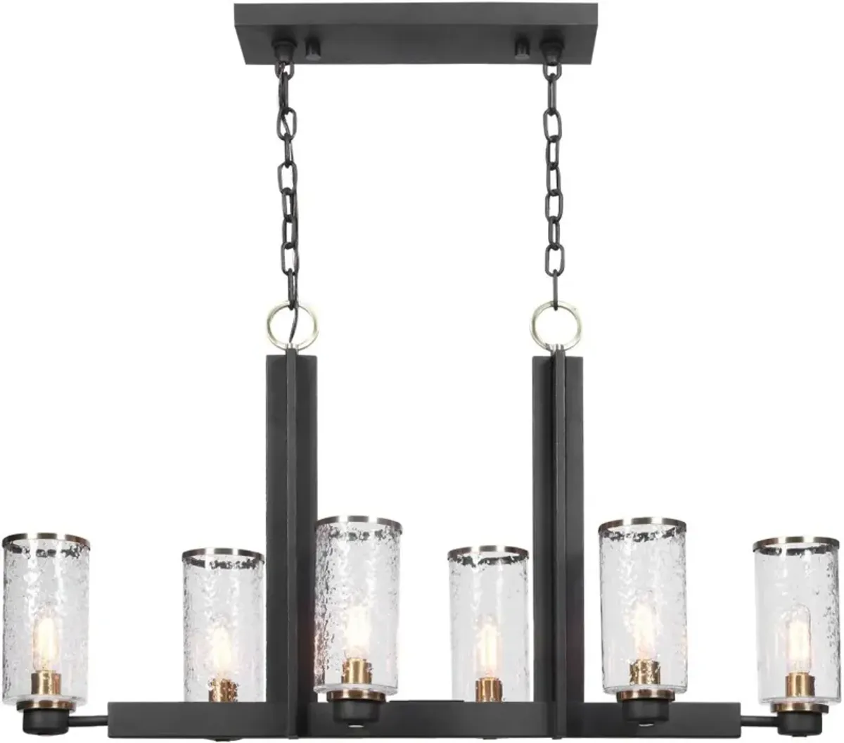 Uttermost by Kalizma Home Jarsdel 6-Light Black Industrial Island Light