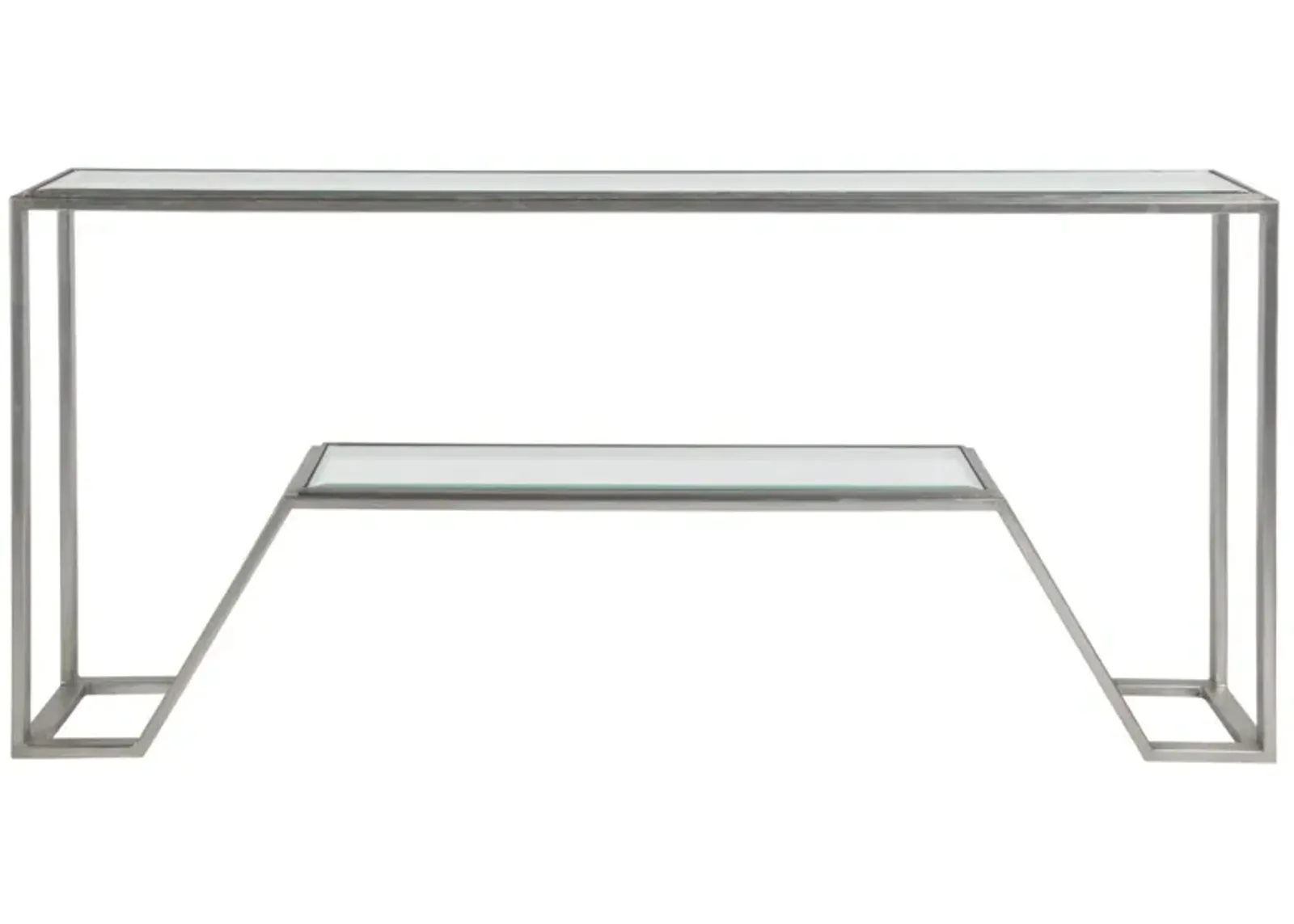 Artistica Home by Lexington Metal Designs Byron 73 Inch Modern Silver Leaf/Clear Console Accent Table