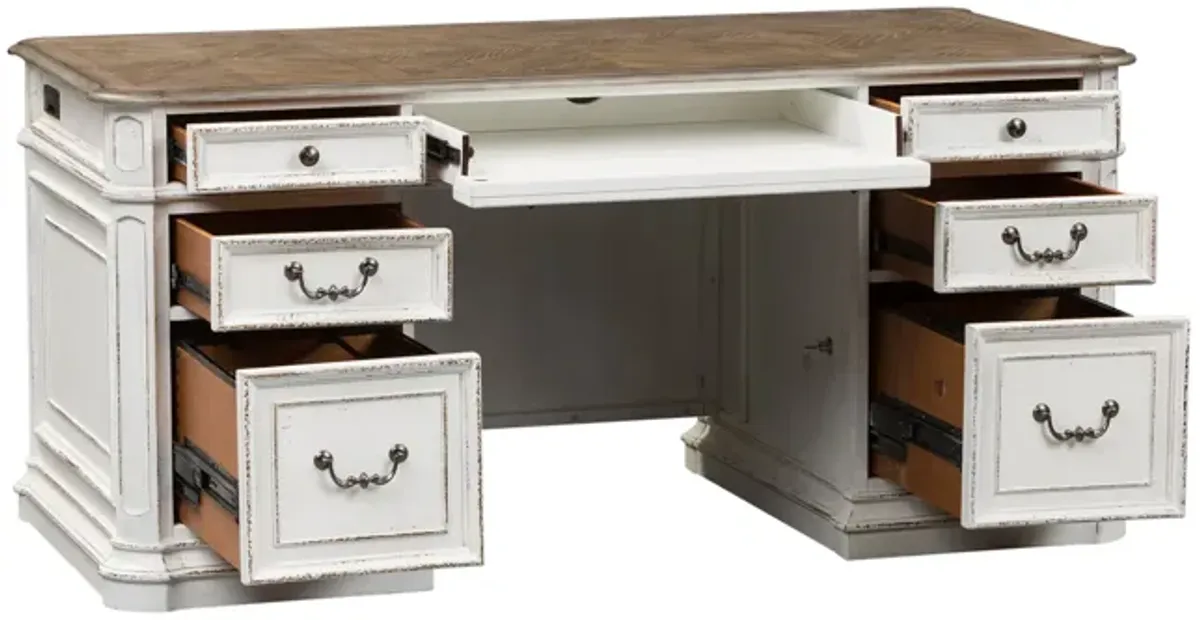 Liberty Furniture Magnolia Manor Antique White/Weathered Bark Desk