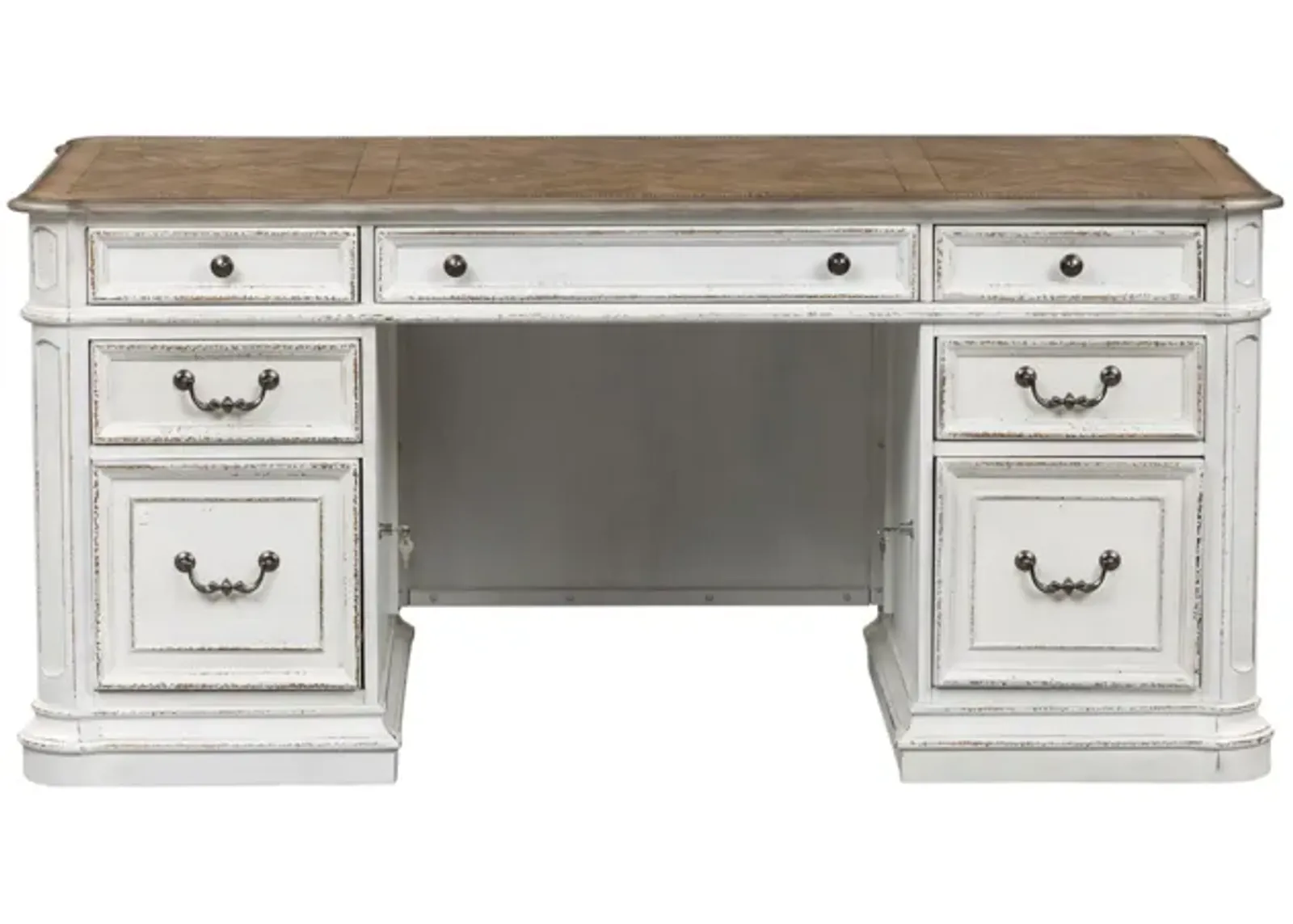 Liberty Furniture Magnolia Manor Antique White/Weathered Bark Desk