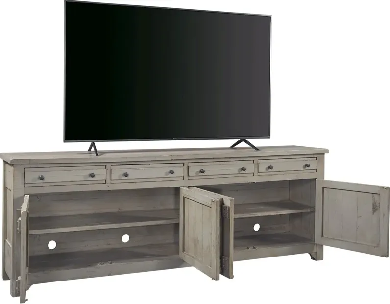 REEDS FARM WEATHERED GREY 97 INCH TV STAND CONSOLE