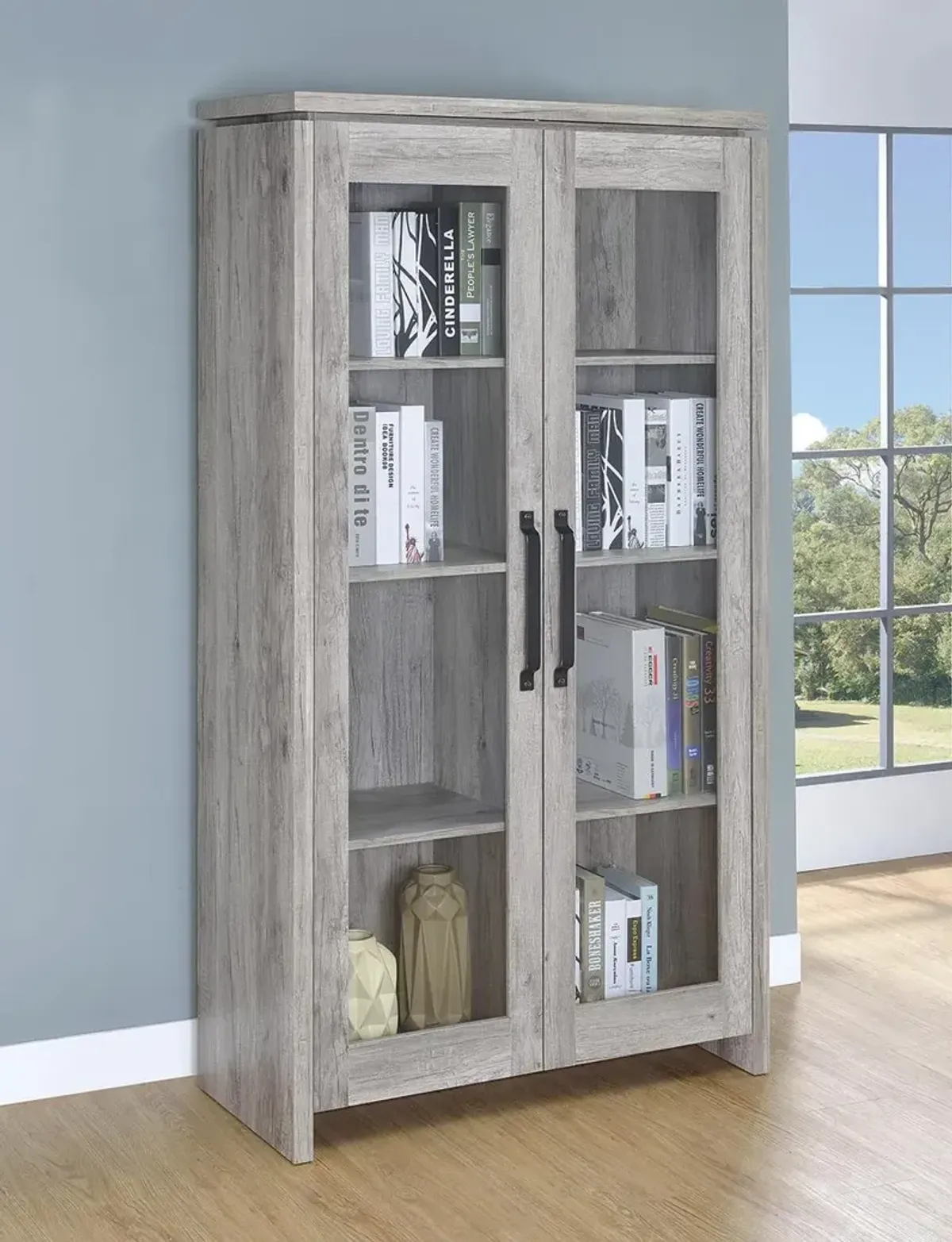 Coaster Tall Cabinet Grey Driftwood