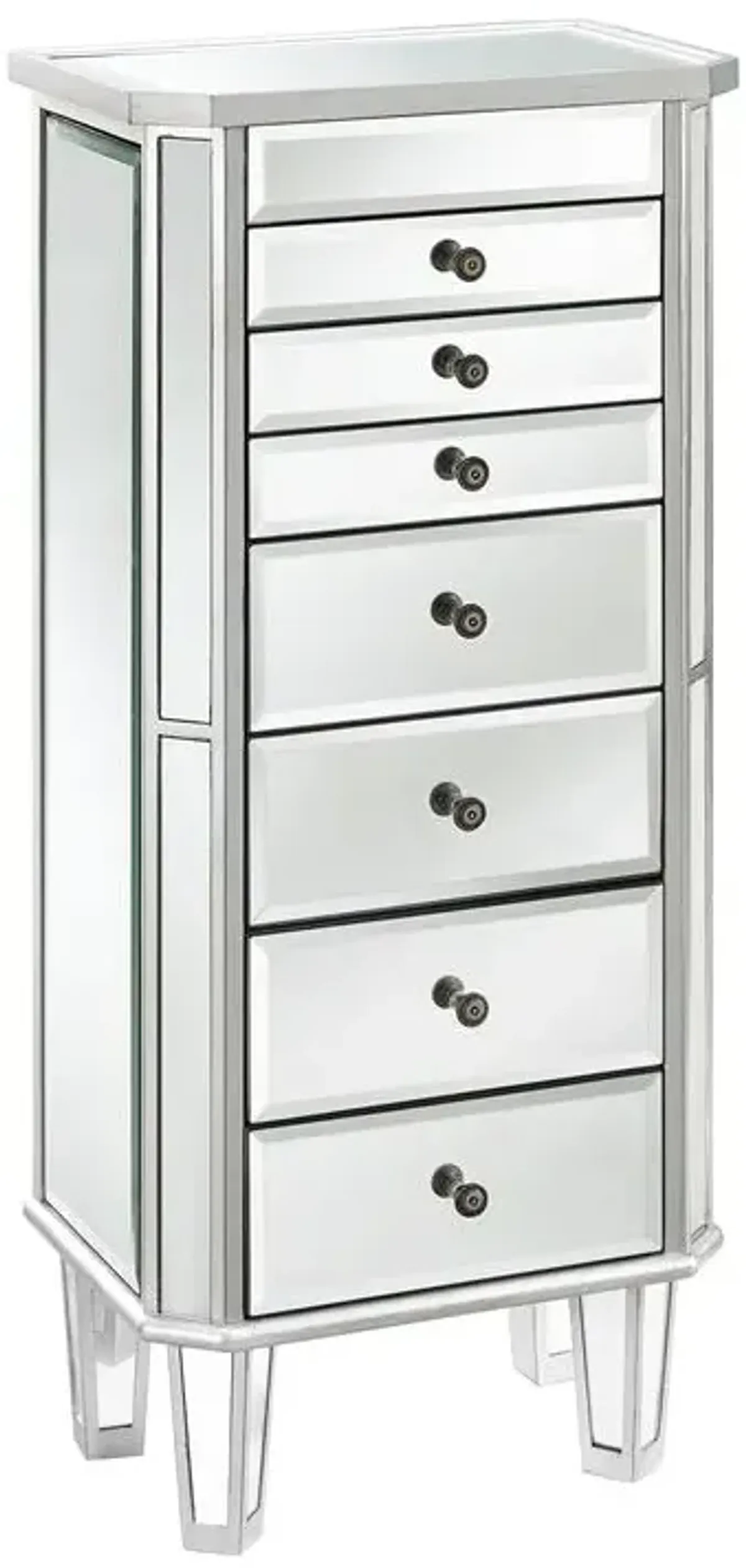 Powell Mirrored with Silver Wood Jewelry Armoire