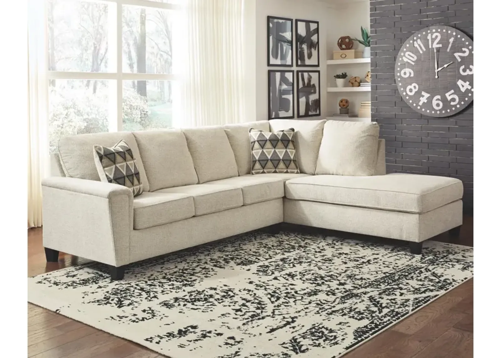 Ashley Abinger 2-Piece Natural Right-Arm Facing Sectional with Chaise