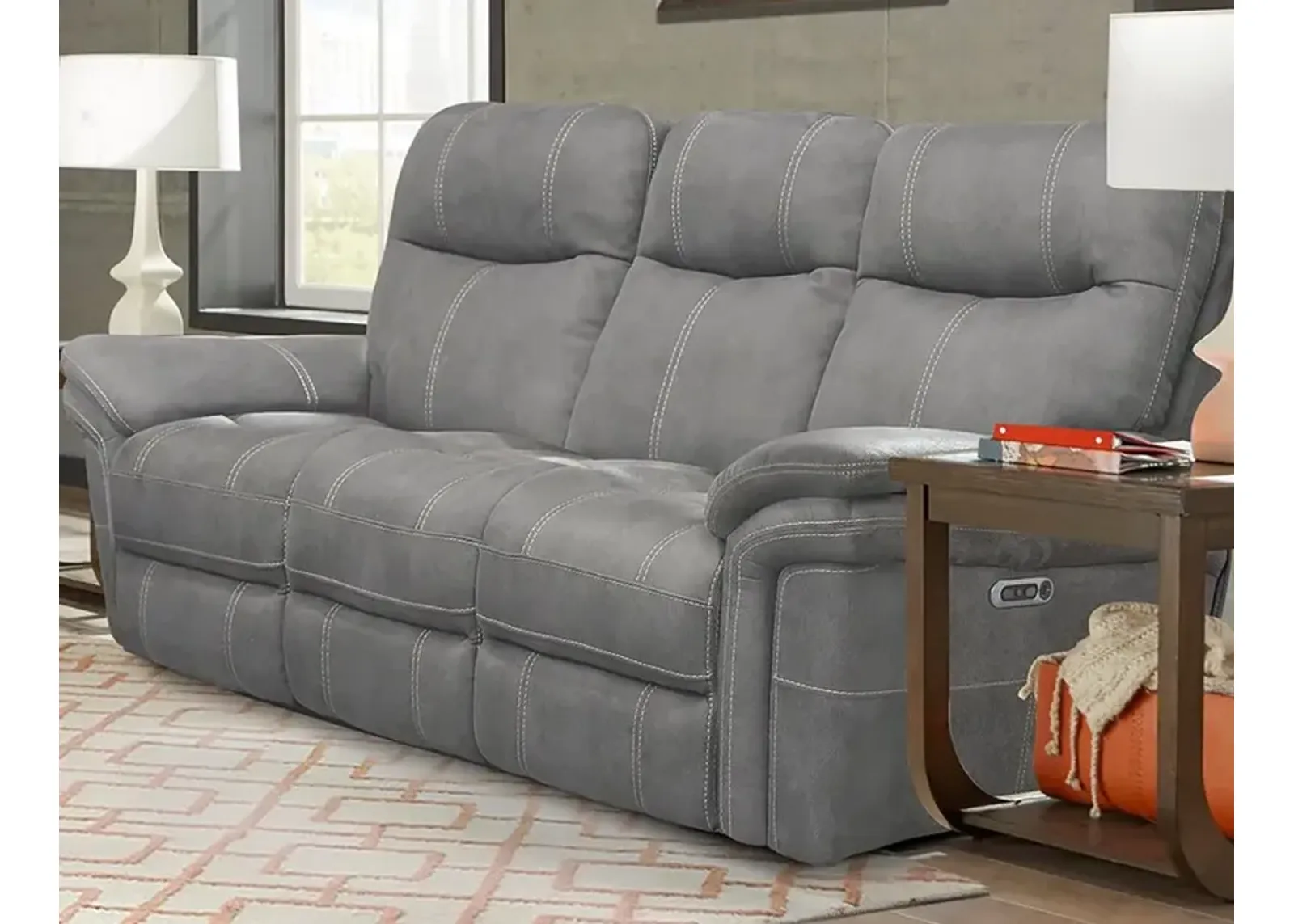 Mason Collection Power Reclining Sofa in Carbon Color