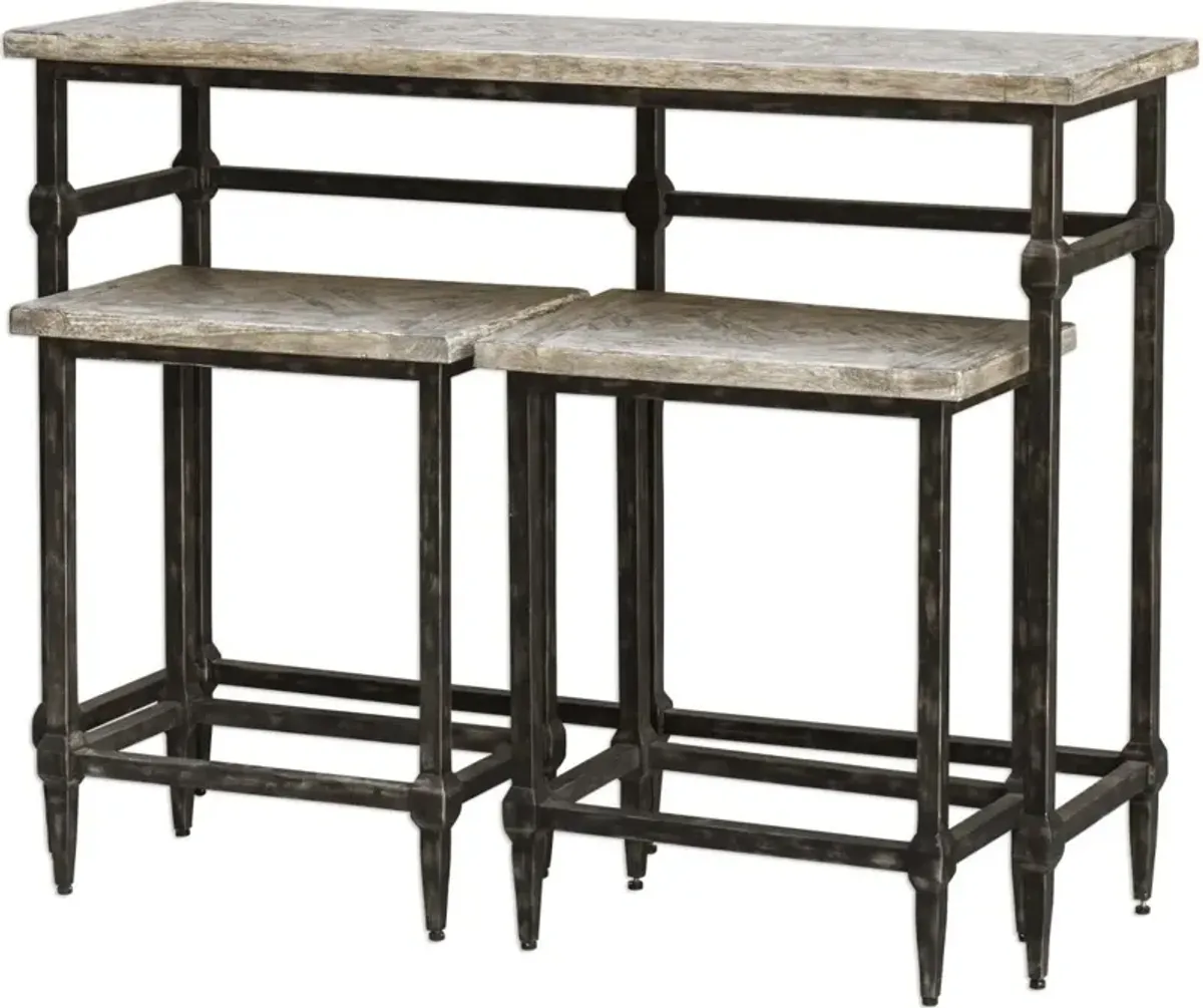 Uttermost Tameron 3-Piece Driftwood Bistro Table & Stools Set