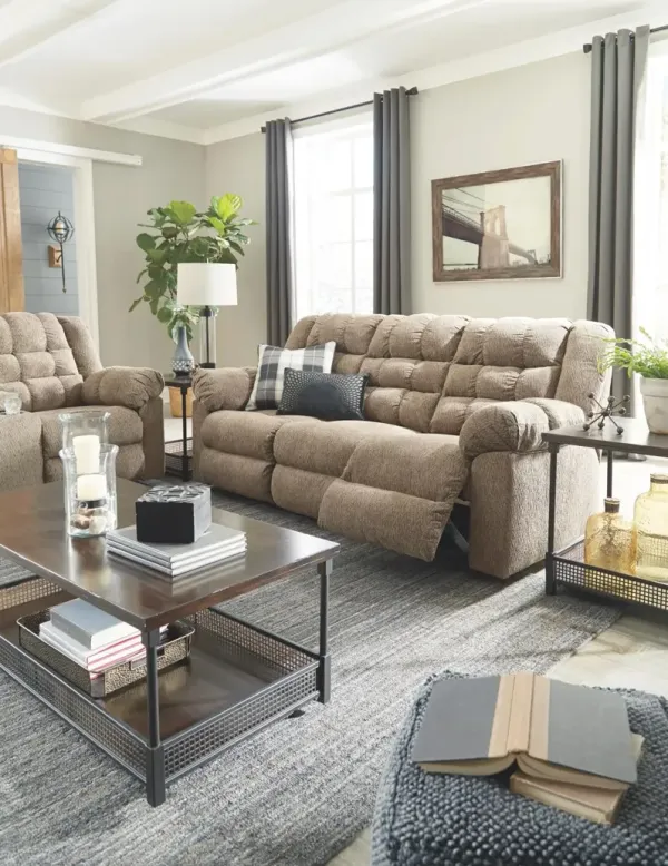 WORKHORSE RECLINING SOFA COCOA SIGNATURE DESIGN
