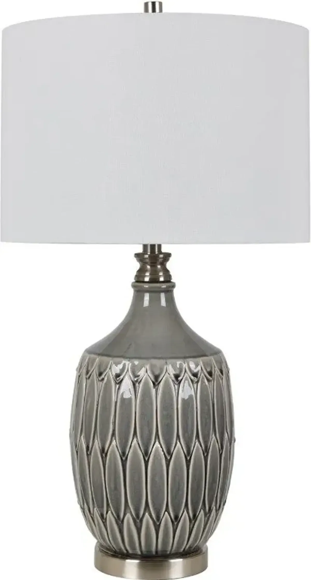 Crestview Carlisle Gray/Satin Nickel Table Lamp