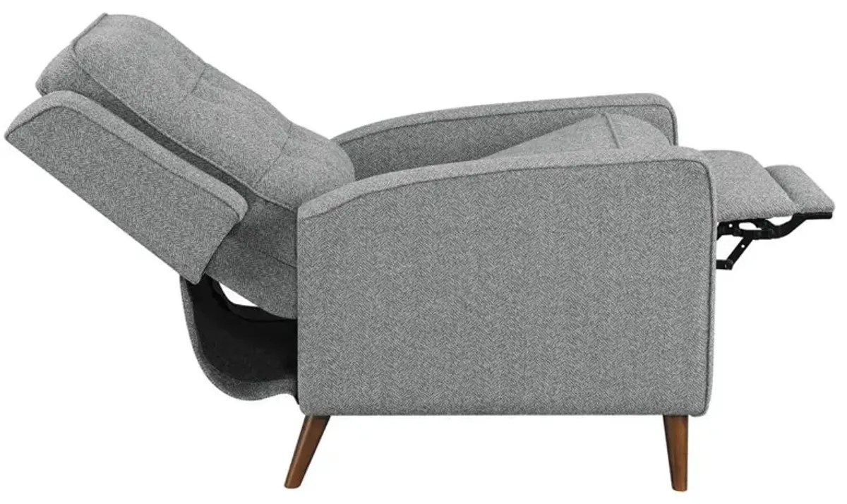 Coaster Davidson Upholstered Tufted Push Back Recliner Grey