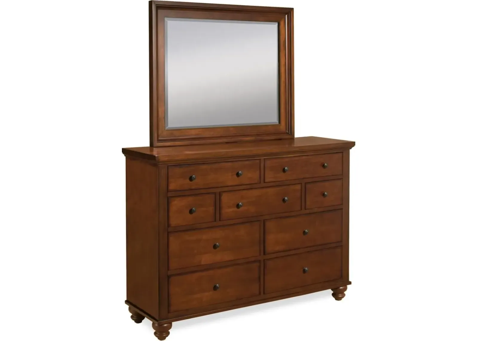 CAMBRIDGE BROWN CHERRY DRESSER LANDSCAPER MIRROR