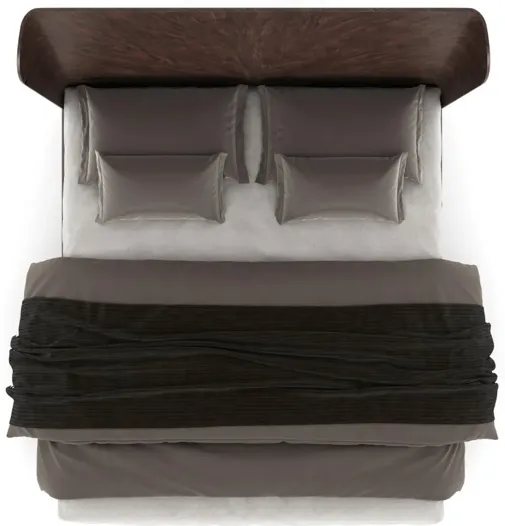 CONTINENTAL QUEEN BED IN BRUNETTE (DARK BROWN WOOD FINISH)